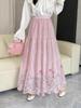 Embroidered Ethnic A-line Skirt for Autumn/Winter