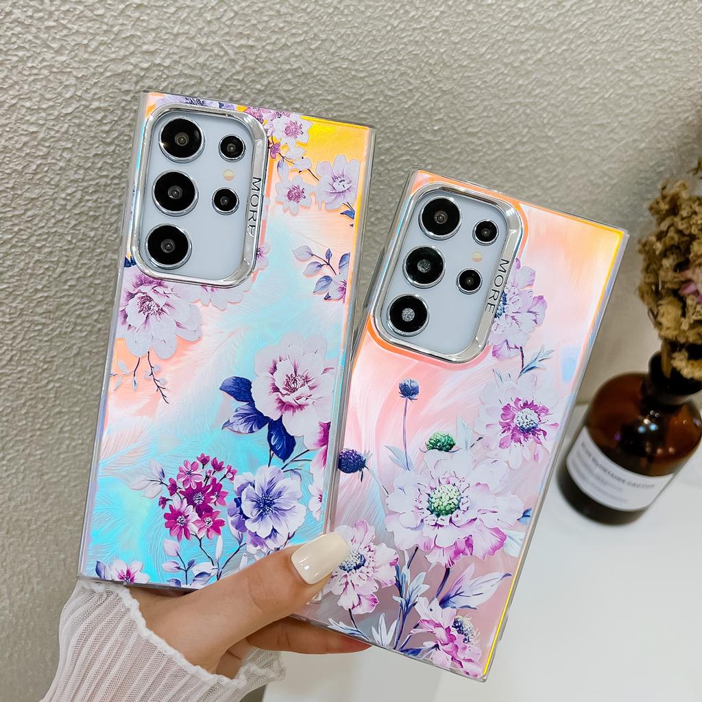 Electroplating Laser Flower Imd Suitable for Samsung S25 Ultra Mobile Phone Case A16 Full Cover Anti Fall S24plus