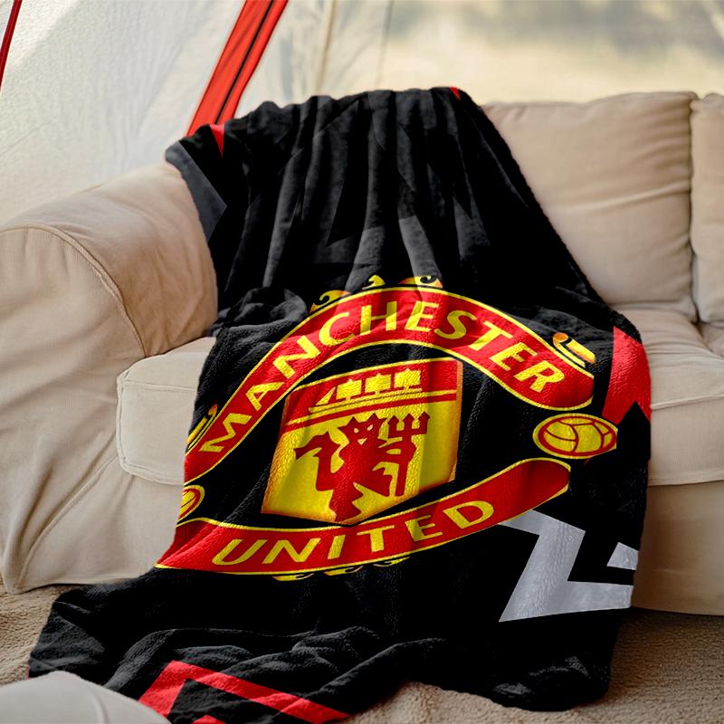 1pc Comfortable Home Print Throw Blanket, Manchester United Manchester City Blanket For Bed and Sofa Use, Special Present For Family