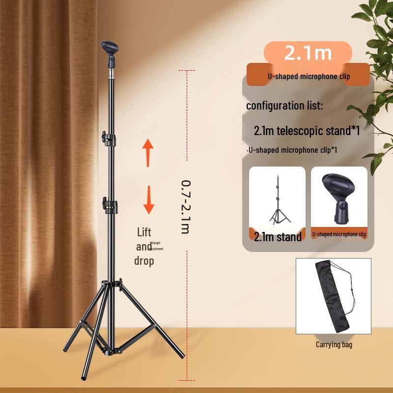 Regulowany Metalowy Statyw Mikrofonowy na Scenę i do Streamingu