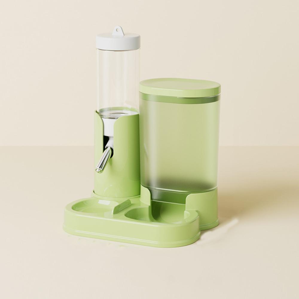

Leak-Proof Hamster Water Dispenser 2 in 1 Pet Auto Dispenser Easy Install Food Feeding Bowl Indoor зелёный