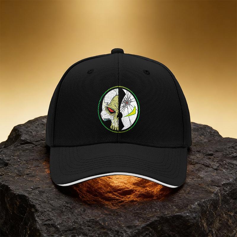 Half-Face Skull Shattered Hat, Unisex Printed Baseball Cap Sandwich Brim Snapback Sports Cap, Suitable for Daily Commuting and T