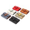 Women's Color Block Genuine Leather Short Wallet & Card Holder - Multifunctional Coin Purse