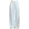 Women's Autumn White High Waisted Wide Leg Jeans with Design Sense Pleated Loose Slimming Drapey and Casual Floor-Length Trousers