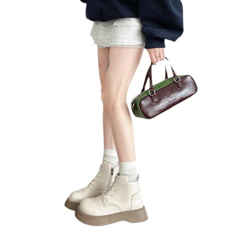 Fashion Hot Selling Riding Boots Woman 2025 Autumn Winter New Fashion Thick Sole Simple British Style Brown Fashion Ankle Boots Woman