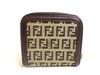 Authentic FENDI Zucca Canvas Brown Leather Bifold Wallet Compact Wallet #a466  Refurbished