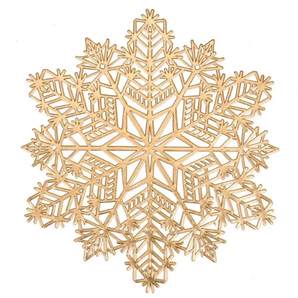 

Декоративный коврик под приборы, нескользящий коврик для стола, декоративная подставка под стакан в виде рождественской снежинки, нескользящий ажурный дизайн для коврика для стола 10x10cm