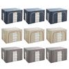 3Pcs Clothes Storage Bins Clear Windows Stackable Storage Boxes Reusable Linen Carrying Container for Clothing Bedding Shelves