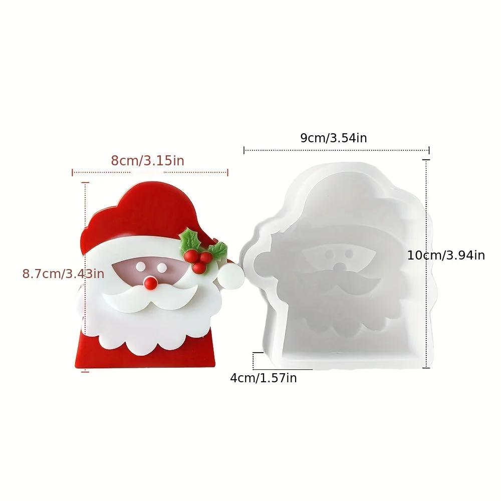 

3D Рельеф Санта-Клаус Мыловарение Рождественская шапка Снеговик Гипсовые силиконовые формы Борода Гном Свеча Декор Фестиваль Шоколадные подарки