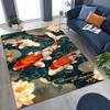 Luxurious Lucky Koi Fish Yin Yang Carp Cartoon Rug for Bedroom Living Room Sofa Home Doormat Decor,Large Kids Non-slip Floor Mat