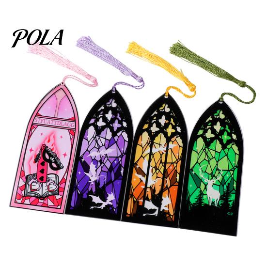Decorative Book Accessory Stained Glass Art Acrylic Bookmark, Halloween Dark Aesthetic Mark, Transparent Bookmark Page Marker with Tassel, Gifts