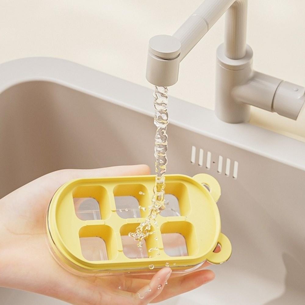 with Cover Little Bear Ice Grid Food Grade Ice Grid Tray Silicone Ice Cube Mold Summer Drink