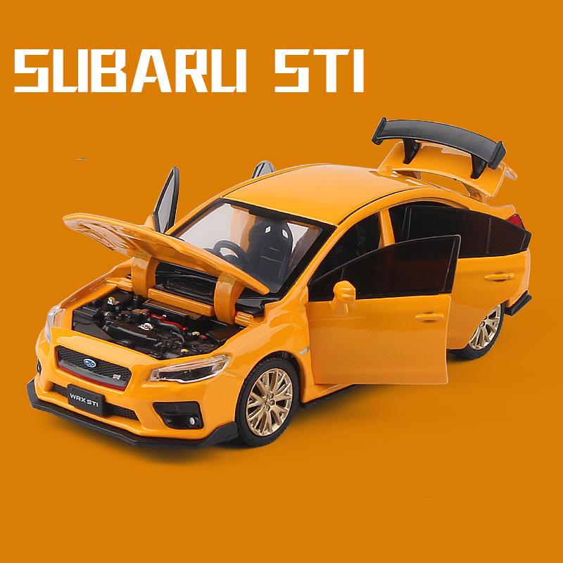 1/32 Subarus WRX STI Alloy Sports Car Model Diecast Simulation Metal Toy Race Car Model Sound and Light Collection Children Gift