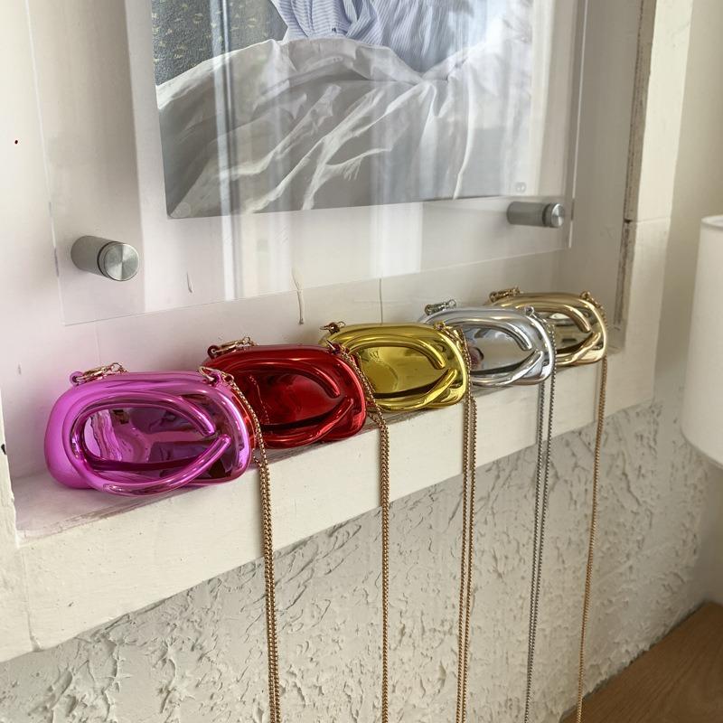Trendy mini clutch bag, dinner bag, acrylic bag, metal handle, shoulder messenger bag, women