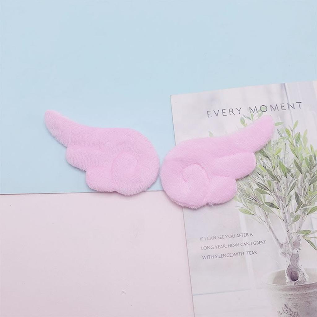 10PCS Double Sided Angel Wing Shape Sewing Patches Cute Hair Applique for DIY Doll Bag Hat Scarf Patches Hair Clip Decor