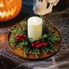 Christmas Candle Ring Holder for Wedding Parties Decorative Desktop Ornament