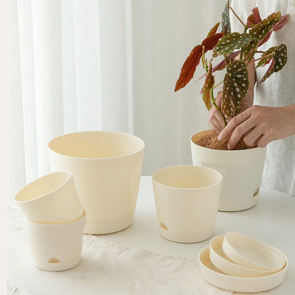 Durable Self Watering Lazy Plant Pot with Handle Garden Supplies Hydroponic Planter Including Liner Soil Flower Pot