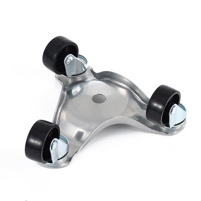 Silver Triangle Iron Heavy Object Mover Tool with Universal Wheel