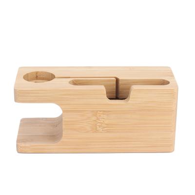 Soporte para Teléfono Inteligente Soporte de Carga para Relojes Estante de Almacenamiento de Bambú para Uso en Sala de Estar Dormitorio