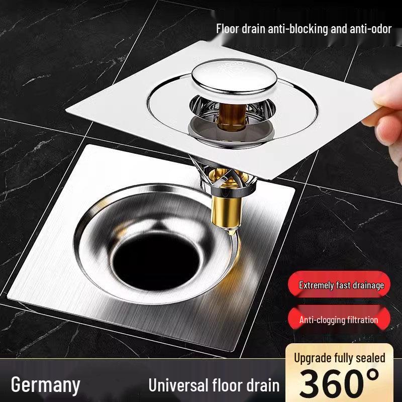 Durable Magnetic Floor Drain with Insect and Odor-Proof Core, Anti-Backflow Sewer Protection for Bathrooms