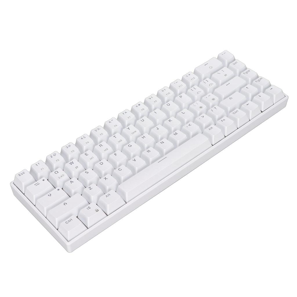 Wireless 2.4 G Mechanical Keyboard White 68 Keys Quick Response Wireless Gaming Keyboard for