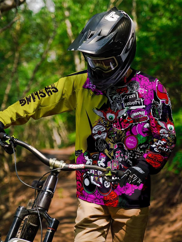 Maglietta da motocross da uomo Raphce: Maglia MTB Downhill traspirante per mountain bike e ciclismo