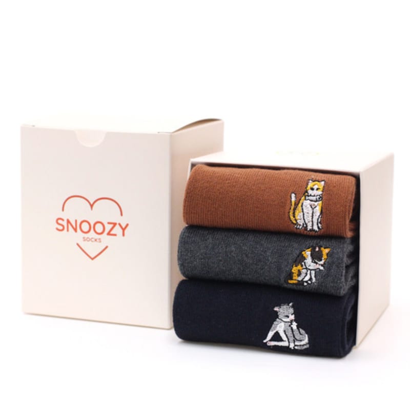

SNOOZY Вышитые носки Подарочный набор 3 пары T07 FREE