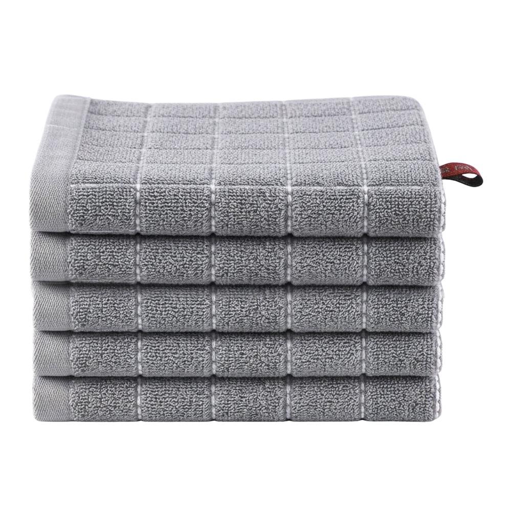 Набор из пяти клетчатых хлопковых кухонных салфеток для мытья посуды. Мягкие впитывающие тряпки для сушки посуды и уборки кухонных поверхностей