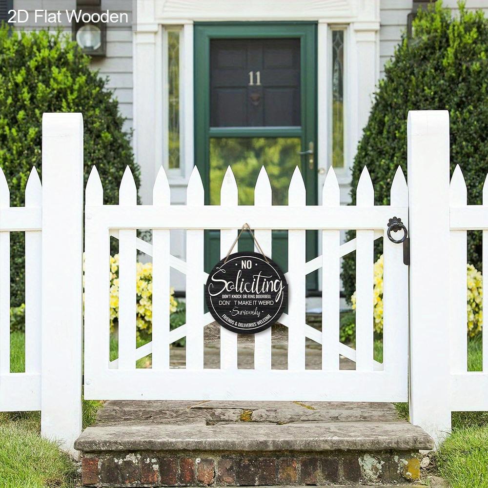 NO Soliciting Wooden Sign for Entrance Doors Decor - Unique Decorative Plaque for Home, Office, Store Decor