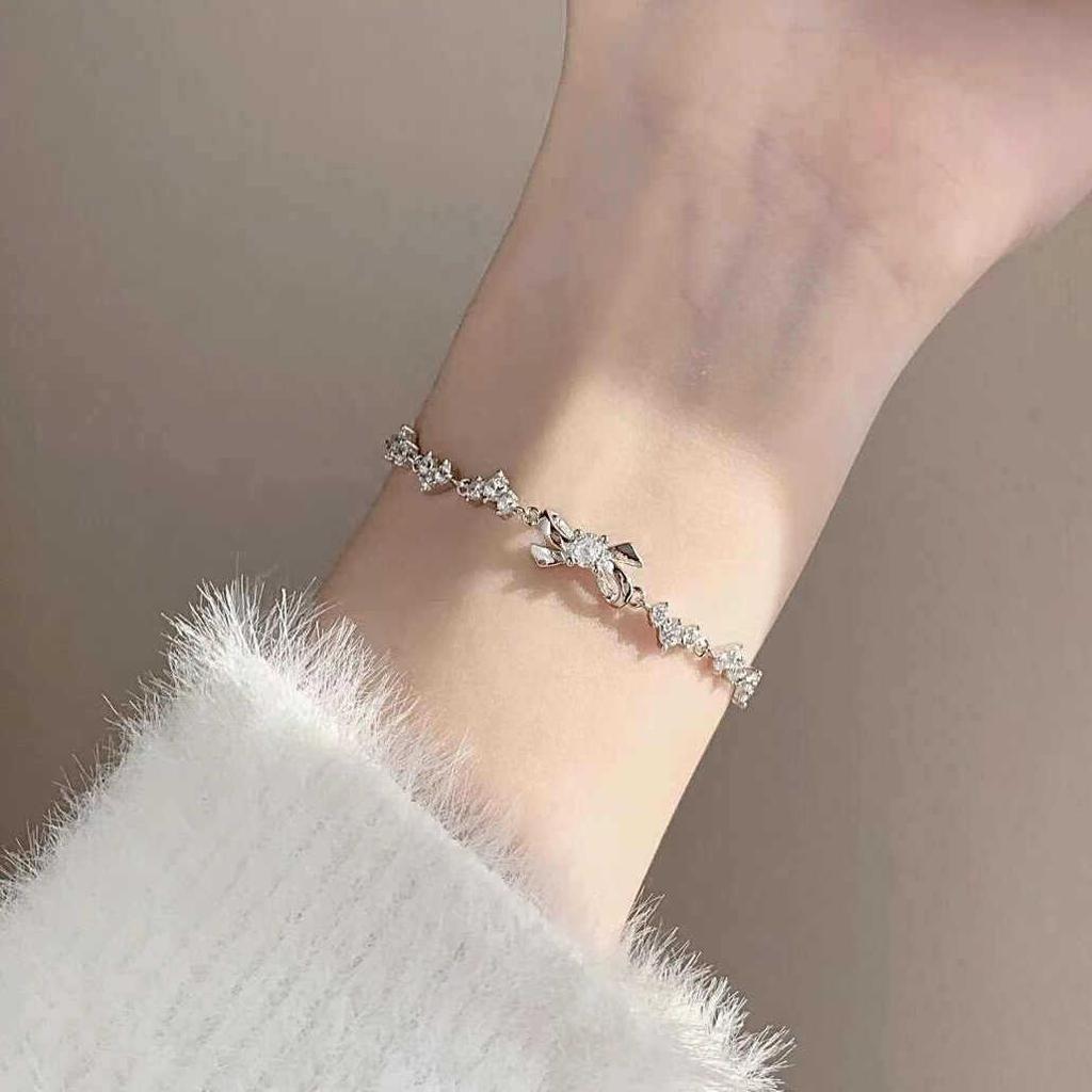 Bow Love Bracelet Women's Fashion Light Luxury Niche Exquisite Ins Wind Flash Diamond Hand Jewelry
