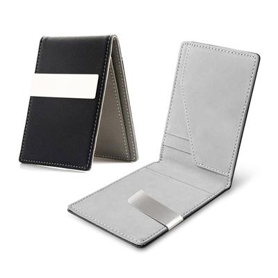 Yeni Moda Erkek Deri Para Klipsleri Cüzdan Çok İşlevli İnce Erkek Kart Çantaları Kadınlar Metal Kelepçe Para Nakit Tutucu