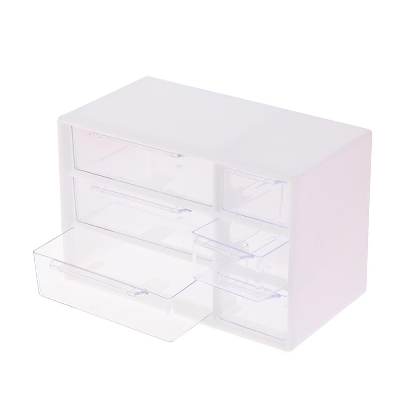 Transparent Six Grid Drawer Box Multi-Layer Desktop Storage Box Dustproof Organizing Box For Office Supplies Stationery Jewelry