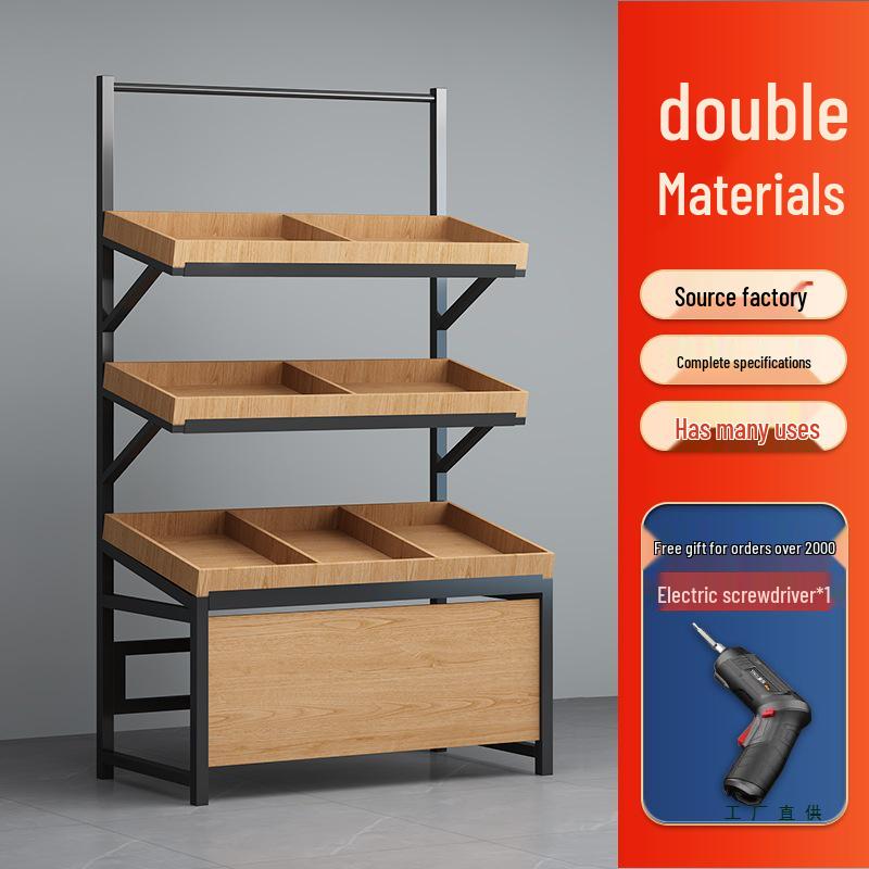 Creative Multilayer Fruit & Vegetable Display Rack for Supermarkets