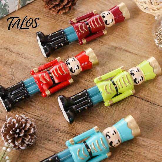 Christmas Tabletop Ornaments Nutcracker Resin Candle Holder, Pastel Soldier Figurine for Desk Shelf, Festive Home Decor, Holiday Gift Decor