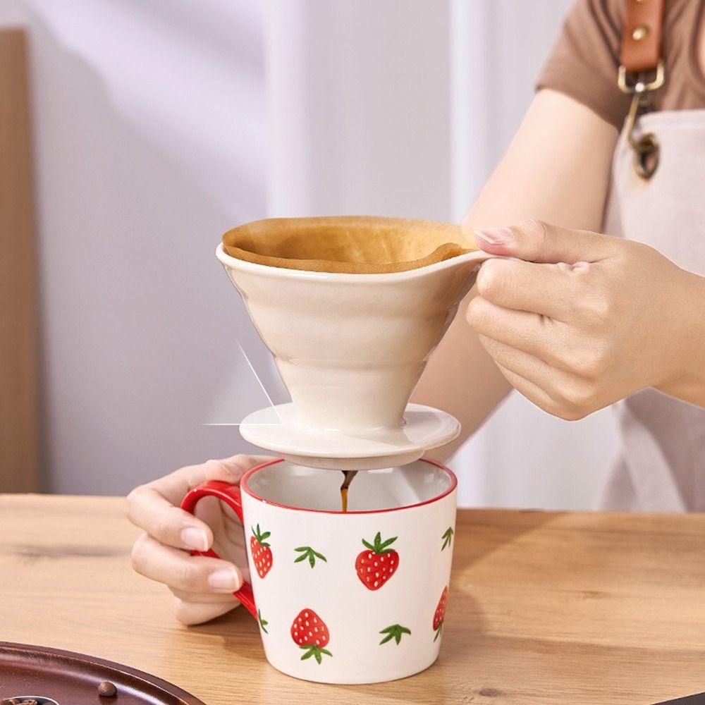 Kegelförmiger Keramik-Kaffeefilterbecher mit V-förmigem Design, handgebrühter Kaffeetrichter für die Heimbrüherei