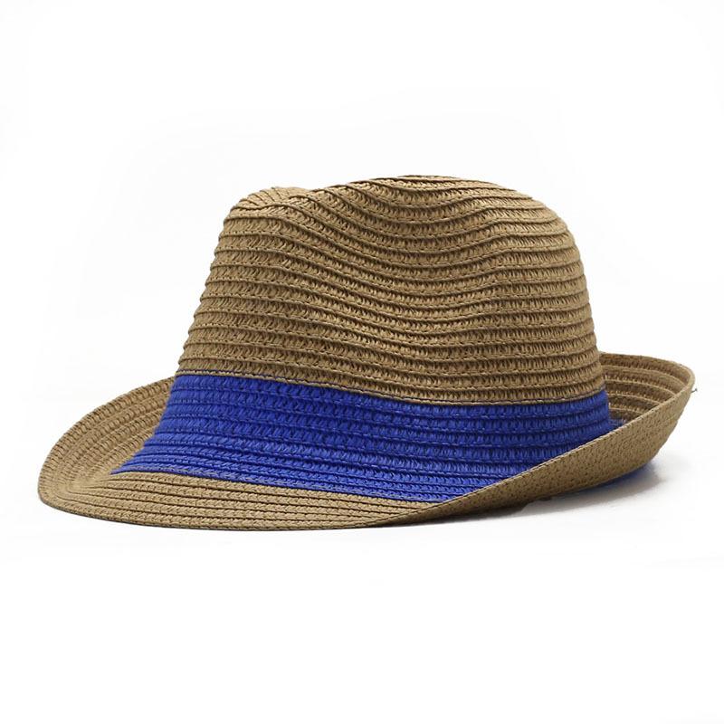 Summer color matching personalized Panama hat British jazz cool hat trendy brand sun hat fashionable versatile couple straw hat