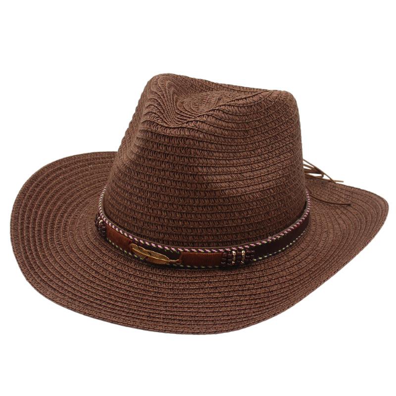 Ethnic Style Western Cowboy Straw Hat Spring And Summer New Tibetan Style Tibetan Top Hat Cycling Camping Foreign Trade American Hat