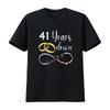 41 Years Down Forever To Go Couple 41st Wedding Anniversary Womens T Shirt Black Vintage Washed Soft Streetwear