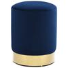VidaXL Stool Blue and Gold Velvet 28 X 36 Cm 249833