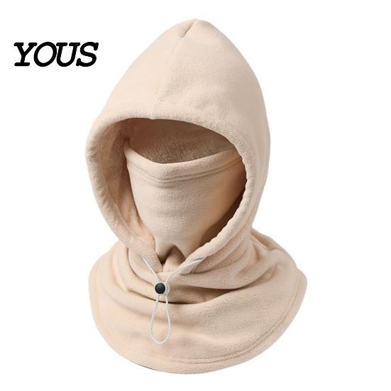 Unisex Thermal Gear Flannel Balaclava with Drawstring, Warm Ski Mask Hat, Fleece Lined Windproof Winter Face Neck Warmer for Outdoor Cycling