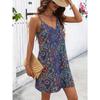 Women's Dress Casual Style Printed Printed V-neck Open Back and Tassel Music Festival Costume
