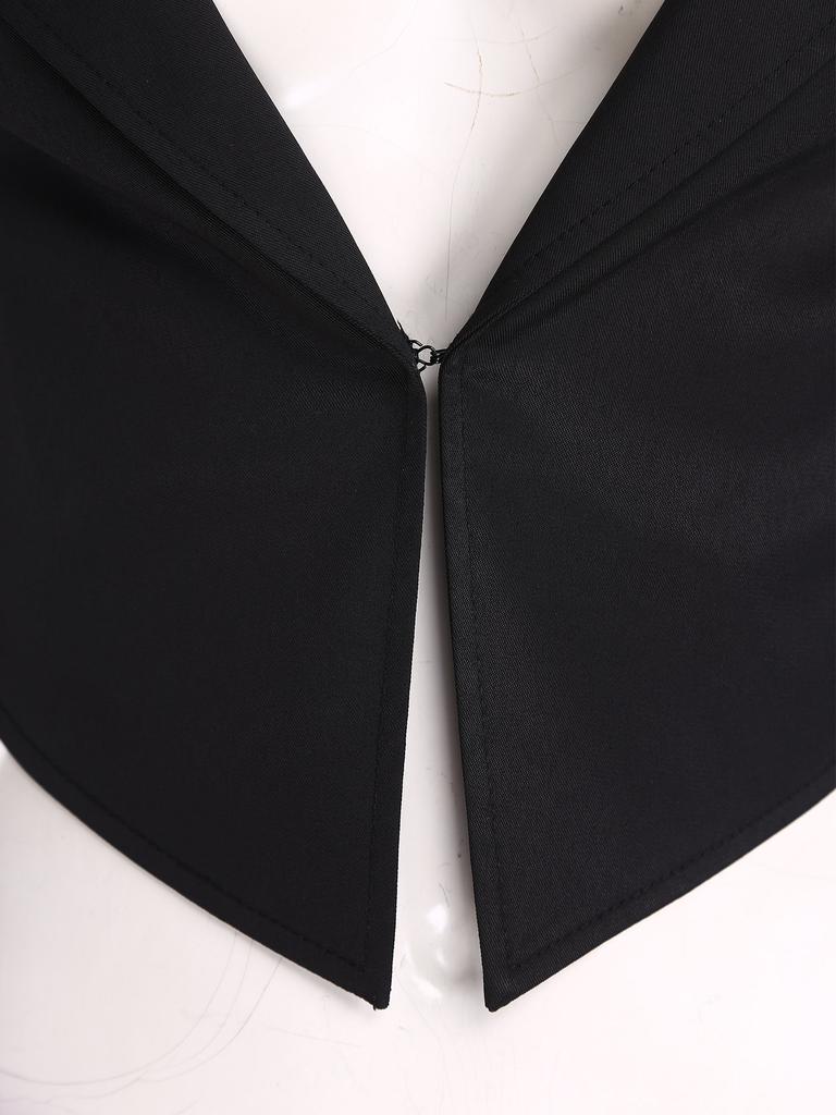 S-XL Donna Giacca Vintage Frac Revers a Punta Scollo a V Apertura Frontale Manica Lunga Giacca da Smoking Capospalla per Cocktail Cameriere Cosplay