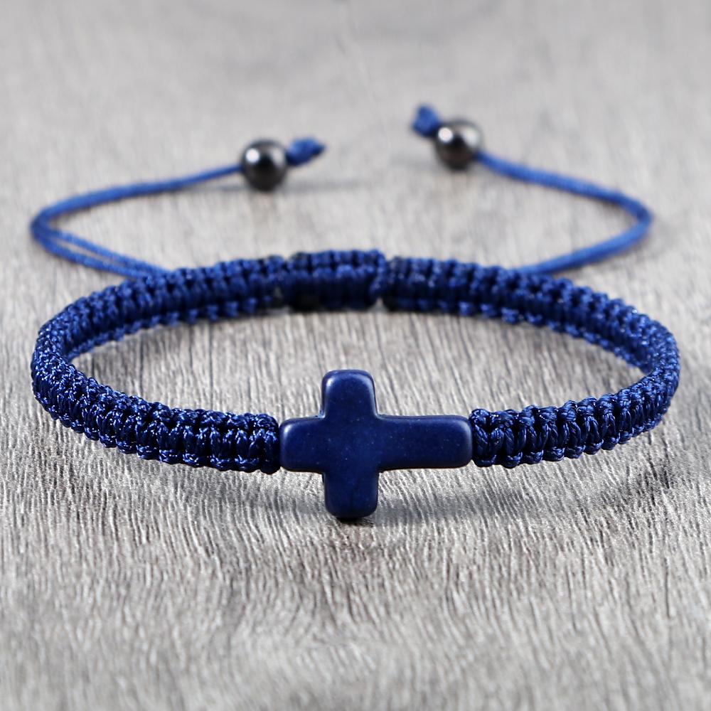 Neues Gebetskreuz Geflochtenes Armband Damen Herren Roter Nylonfaden Partnerarmbänder Verstellbar Yoga Heilung Armreif Kette Schmuck Geschenk