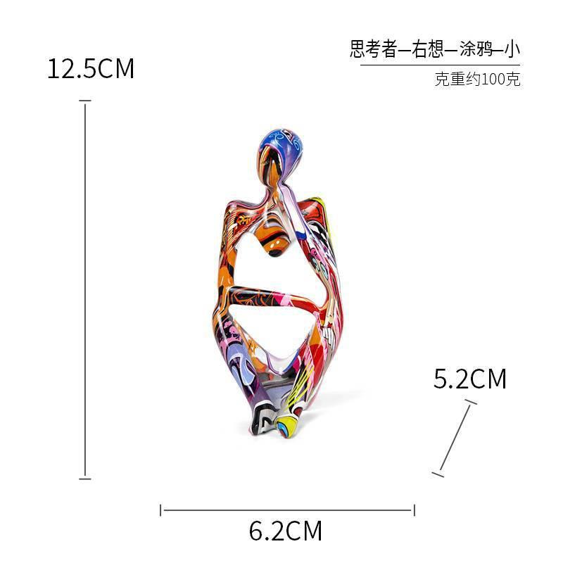 Abstract Thinker Sculpture Decor Living Room Office Desk Entryway Modern Art Figurine Resin Home Ornament