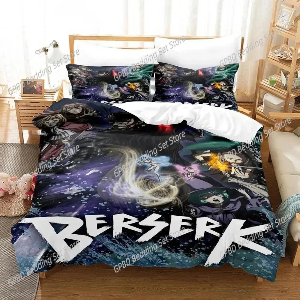 3D Print Anime Berserk Beding Set 3D Printed Suitable for Bedrom Soft with Soft Fabric Duvet Cover Set With Pilowcases Children Kids Home Textile