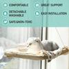 Kattenhangmat Raambed Kat Raambaars Zonnige zitplaats voor Kitty Rusten Huisdierbed Gemonteerd Huisdier Kitten Cot Bedden Veiligheid Versterken Kattenplanken