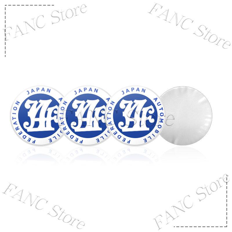 AAZD1 4Pcs 56/60mm JAF Japan Automobile Federation JDM Emblem Car Wheel Center Hub Cap Rim refit  Badge Cover Universal Sticker