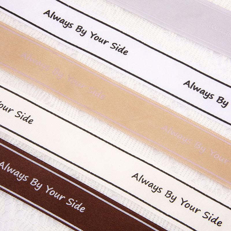 Polyester Letter Ribbon Always By Your Side Printed Ribbon For Flower Wedding Cake Gift Packaging High Quality Bouquet Ribbon
