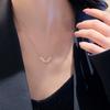 [Full Diamond Wing Sword Pendant Titanium Steel Necklace Trendy Versatile Fashion Jewelry for Women]
