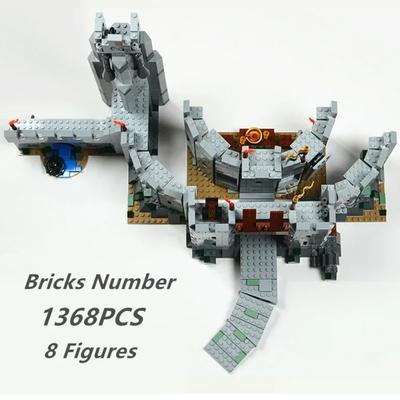 MOC Magical Castle Knight American TV Movie Battle of Helm's Deep Castle Tower Model Building Blocks Bricks Festival Party Gifts
